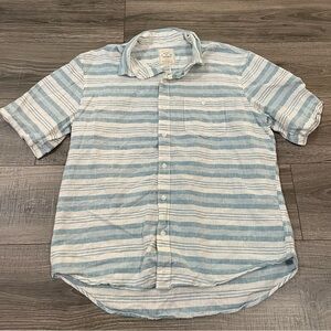 Hope & Henry Men's Blue Striped Shirt size large